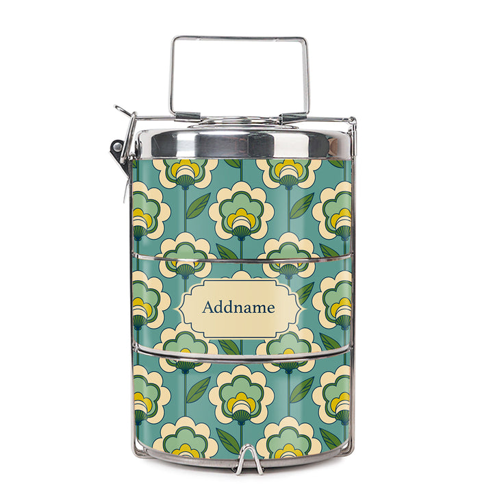 Teezbee.com - Retro Floral Insulated Tiffin Carrier