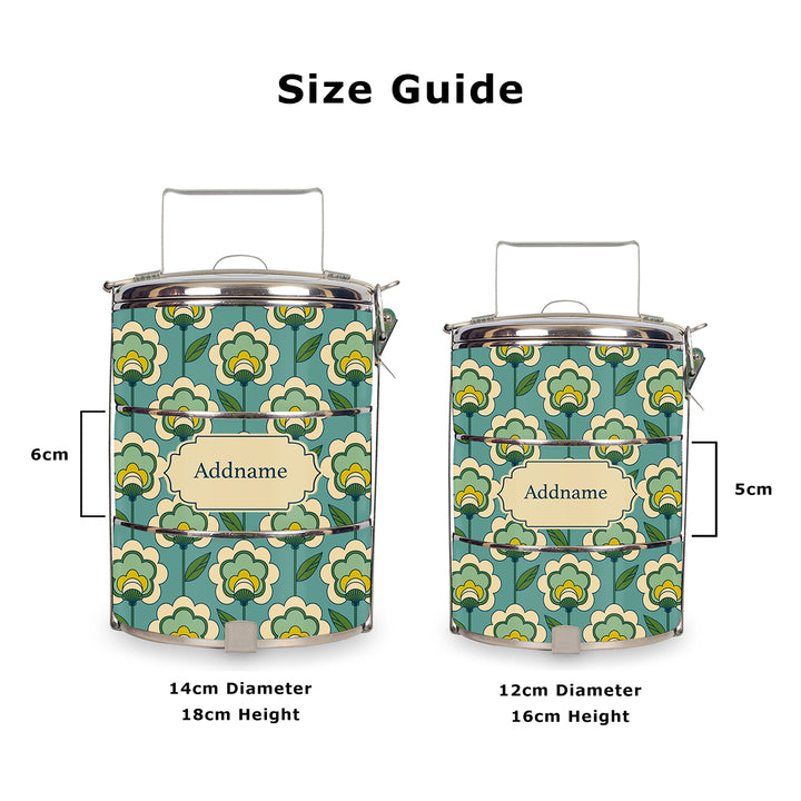 Teezbee.com - Retro Floral Tiffin Carrier (Size Guide)