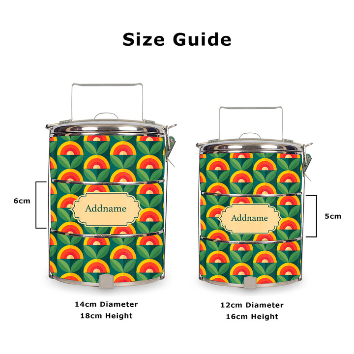Teezbee.com - Retro Leaf Tiffin Carrier (Size Guide)