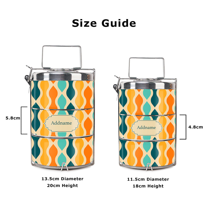 Teezbee.com - Retro Ogee Insulated Tiffin Carrier (Size Guide)