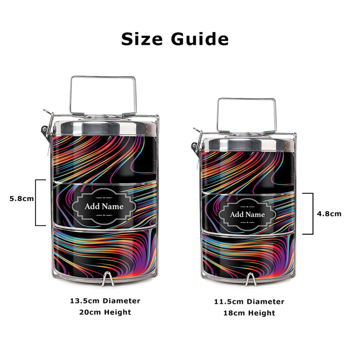 Teezbee.com - Spectrum Rainbow Insulated Tiffin Carrier (Size Guide)