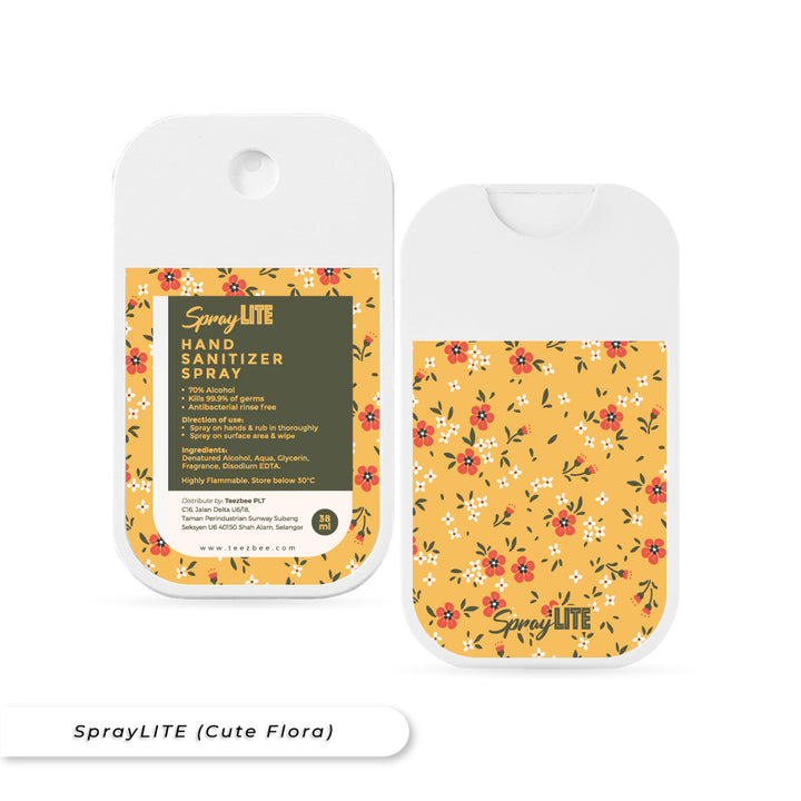 Teezbee.com - SprayLITE Personalised Pocket Spray (Cute Floral)