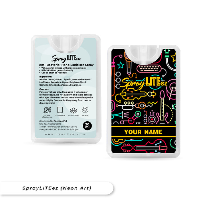 Teezbee.com - SprayLITE ez Personalised Pocket Spray (Neon Art)