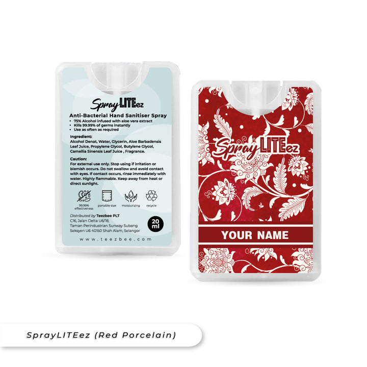 Teezbee.com - SprayLITE ez Personalised Pocket Spray (Chinese Red Porcelain)