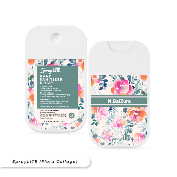 Teezbee.com - SprayLITE Personalised Pocket Spray (Flora Collage)