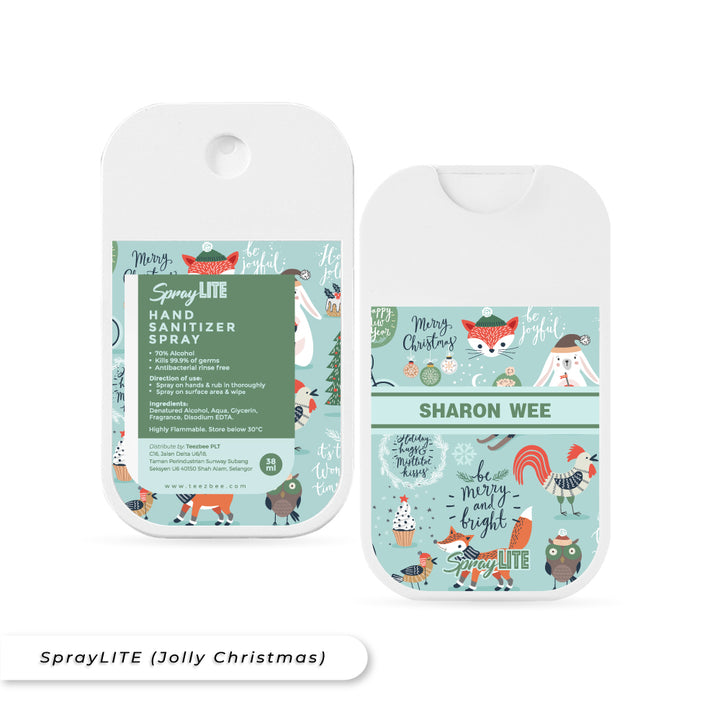 Teezbee.com - SprayLITE Personalised Pocket Spray (Jolly Christmas)