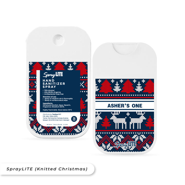 Teezbee.com - Christmas SprayLITE Personalised Pocket Spray (Knitted Christmas)