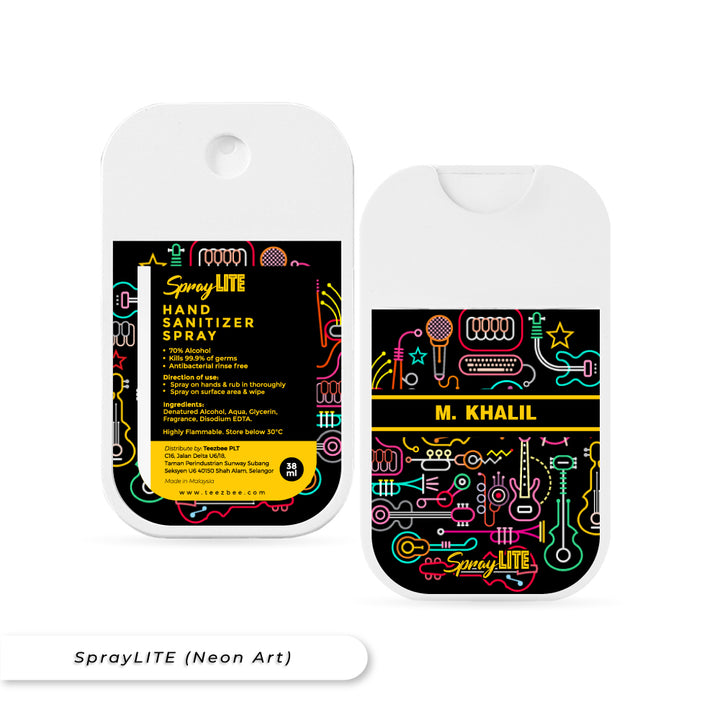 Teezbee.com - SprayLITE Personalised Pocket Spray (Neon Art)