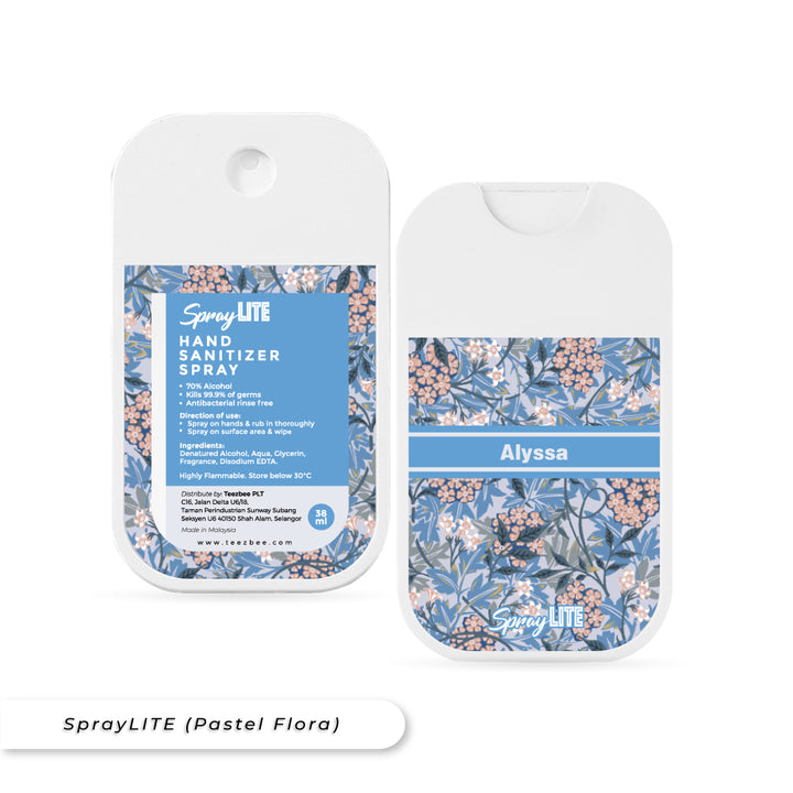 Teezbee.com - SprayLITE Personalised Pocket Spray (Pastel Flora)