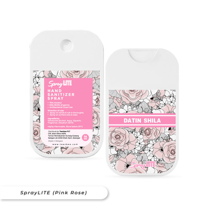 Teezbee.com - SprayLITE Personalised Pocket Spray (Pink Rose)