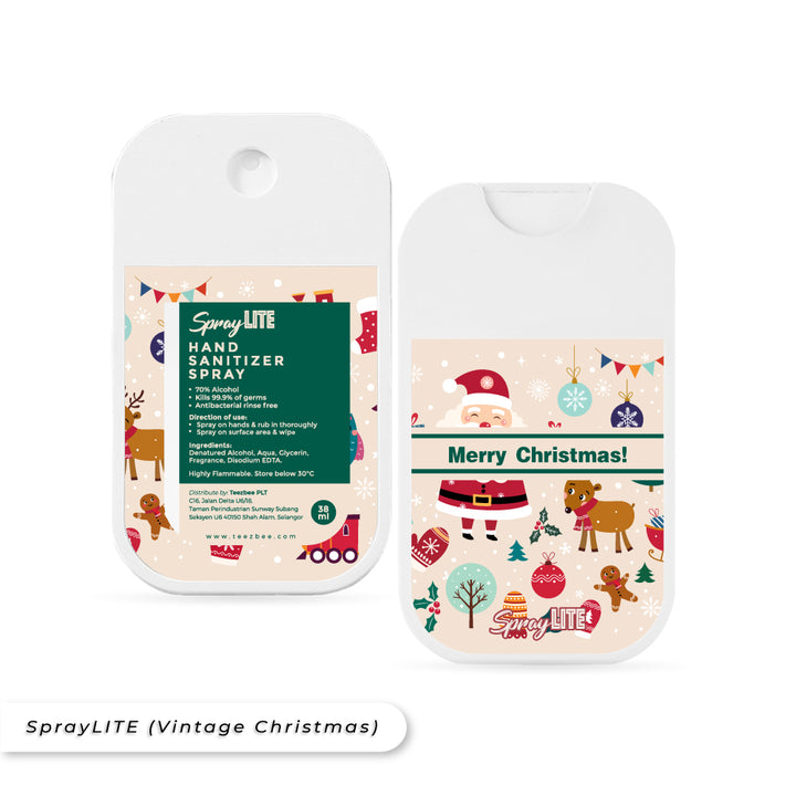 Teezbee.com - Christmas SprayLITE Personalised Pocket Spray (Vintage Christmas)