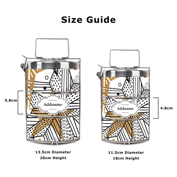 Teezbee.com - Starburst Insulated Tiffin Carrier (Size Guide)