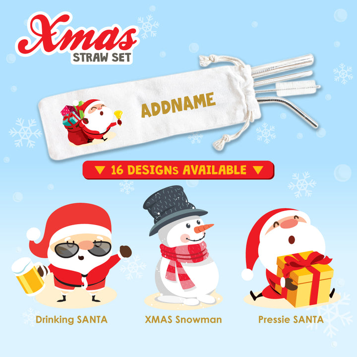 Teezbee.com - Christmas Gifts Straw Set [FREE Custom Add Name]