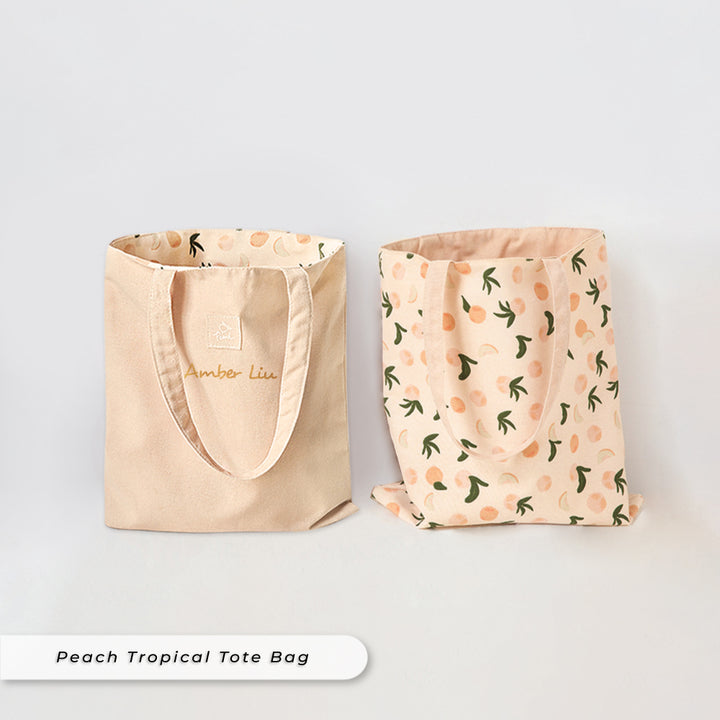 Teezbee.com - Tropical Reversible Tote Bag (Peach)