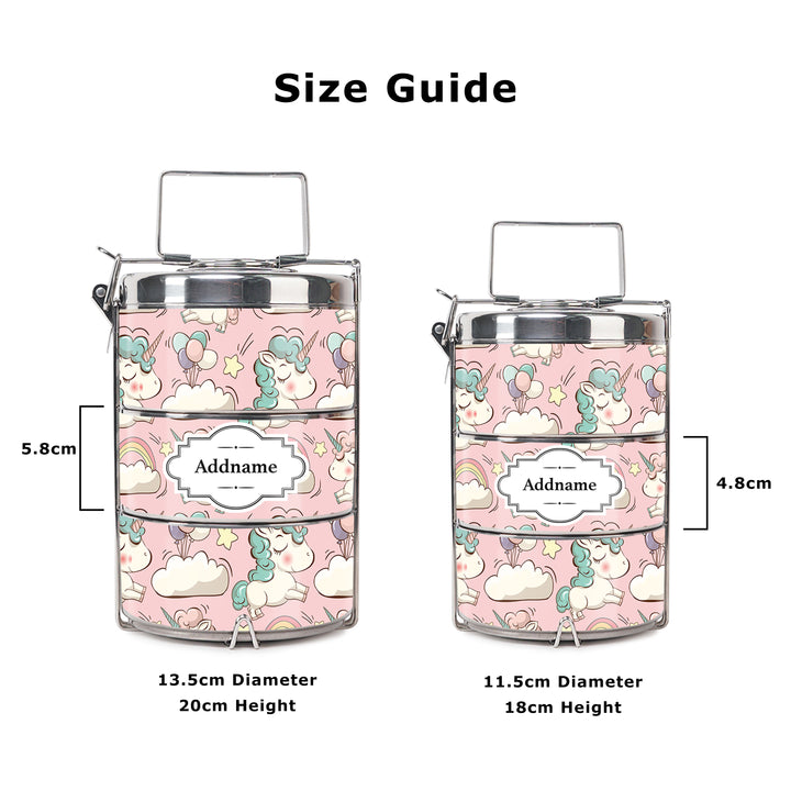 Teezbee.com - Unicorn Insulated Tiffin Carrier (Size Guide)