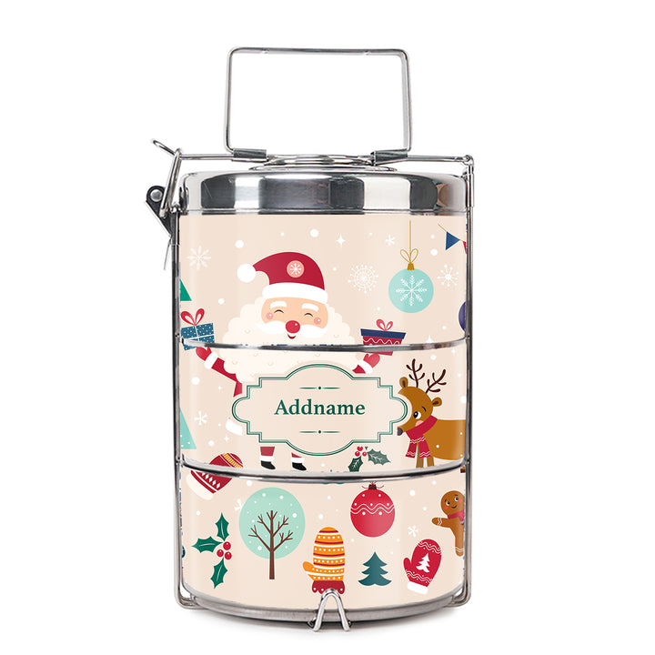 Teezbee.com - Vintage Christmas Insulated Tiffin Carrier