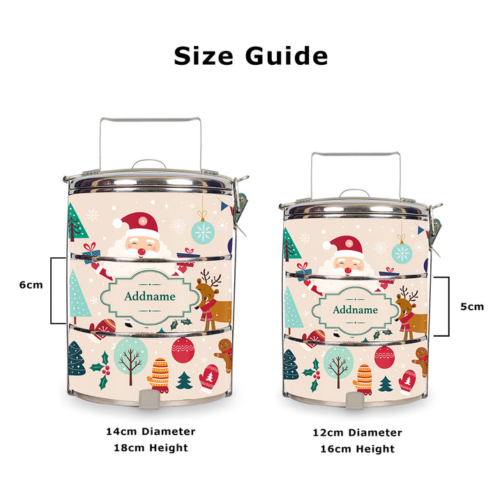 Teezbee.com - Vintage Christmas Tiffin Carrier (Size Guide)