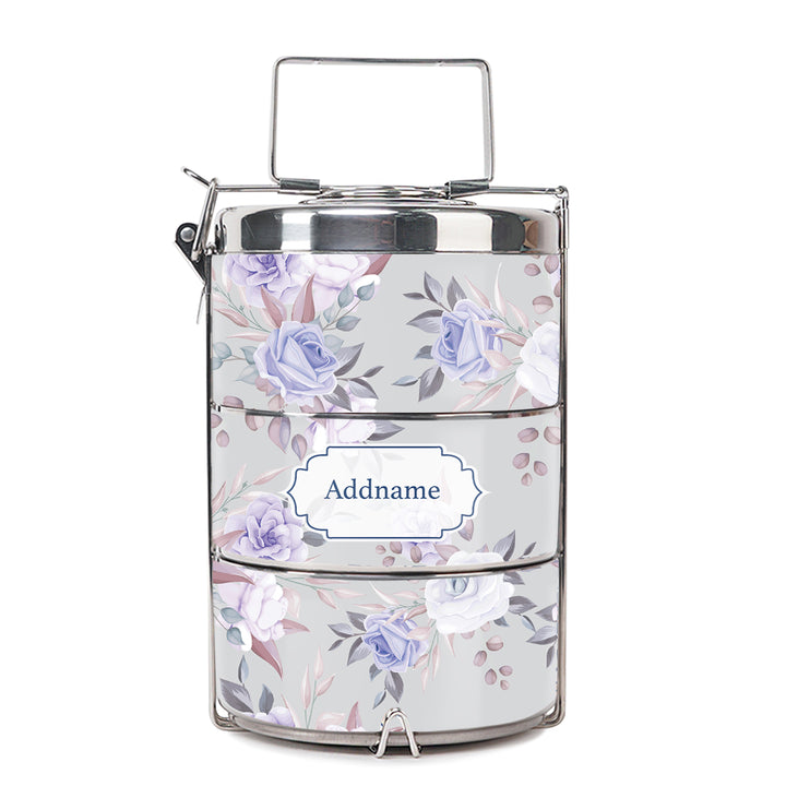 Teezbee.com - Violet Flora Insulated Tiffin Carrier