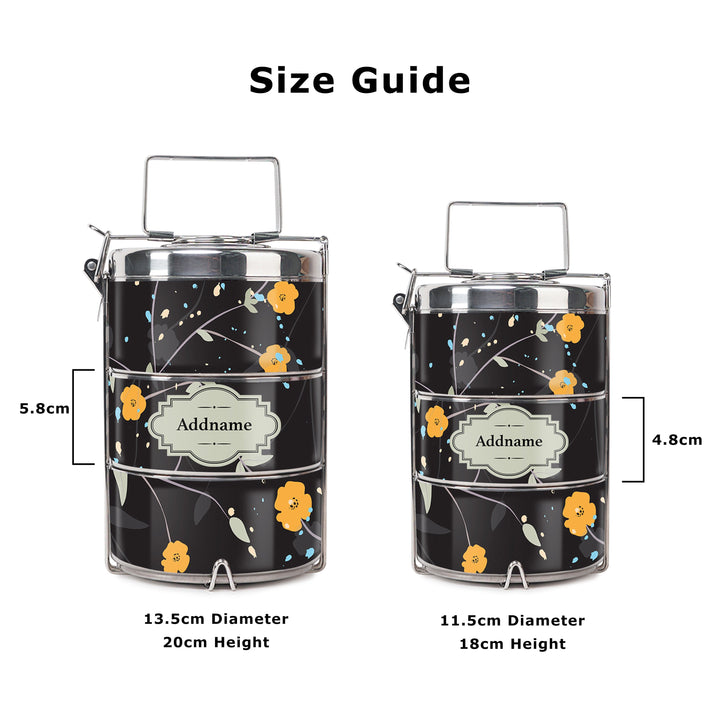 Teezbee.com - Windflower Insulated Tiffin Carrier (Size Guide)