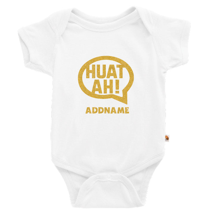 Teezbee.com - HUAT AH Text - Romper (White)